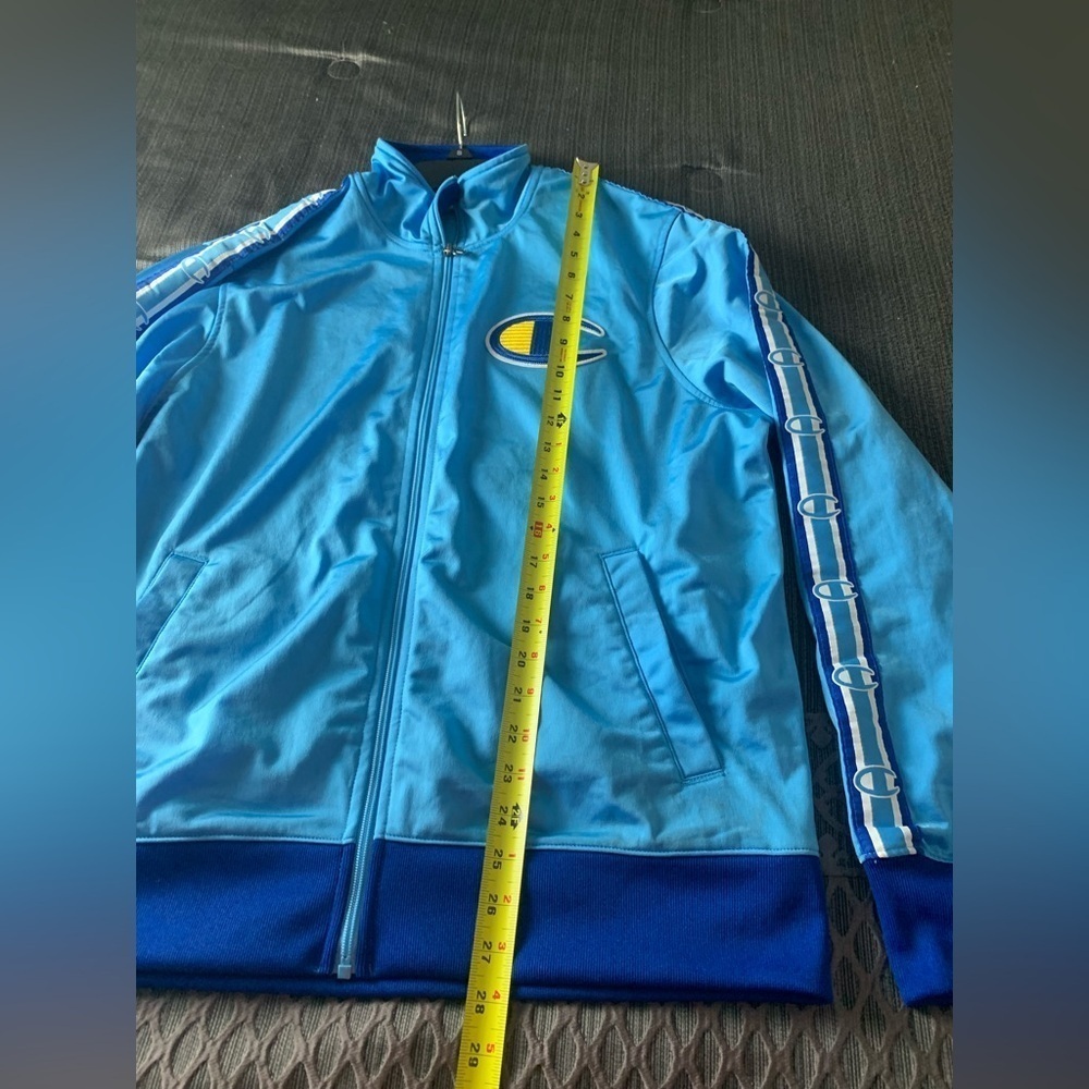 New Vintage Champion C Logo Track Jacket Athletic Performance Blue Large - Picture 16 of 16